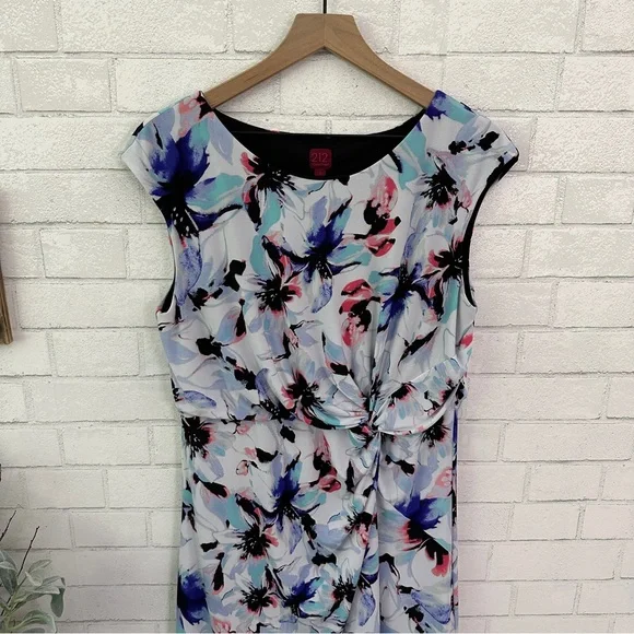 212 COLLECTION Floral Tie Waist Sleeveless Dress - Picture 2 of 10